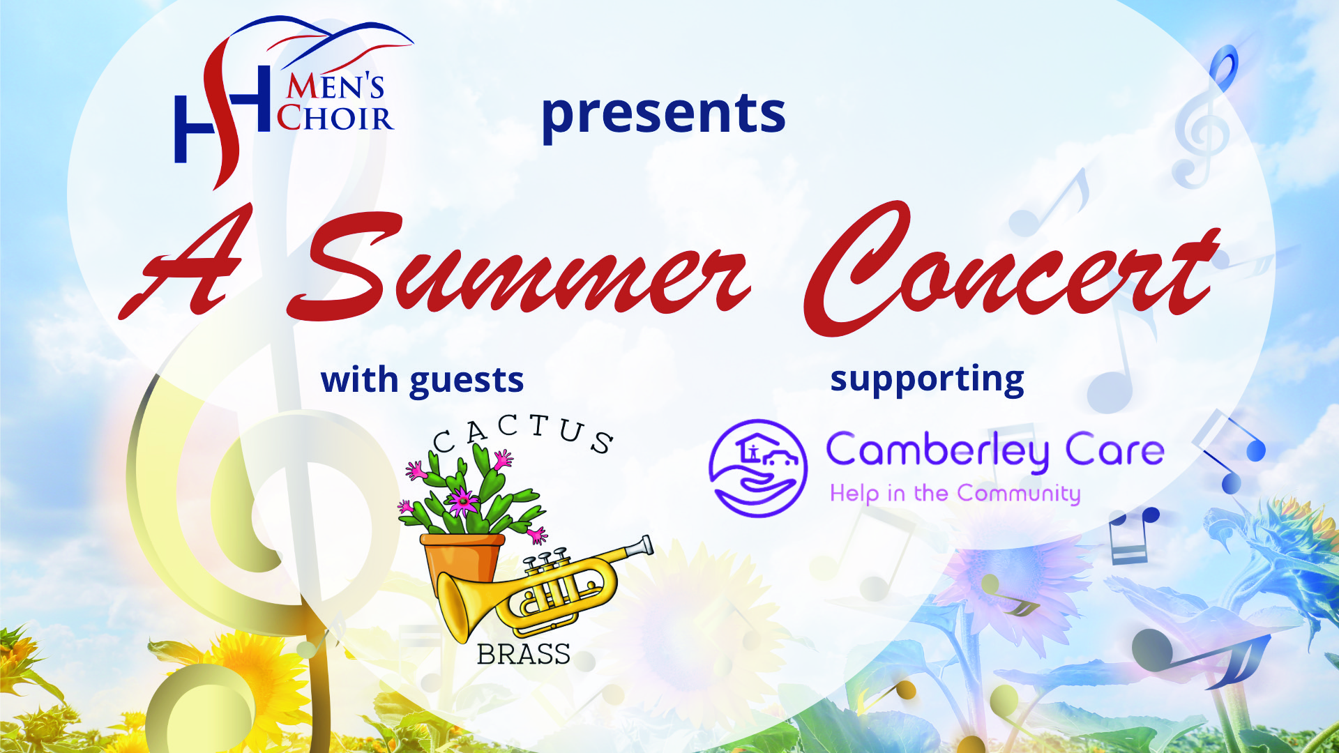 Summer Concert will support Camberley Care and feature new members plus guests Cactus Brass